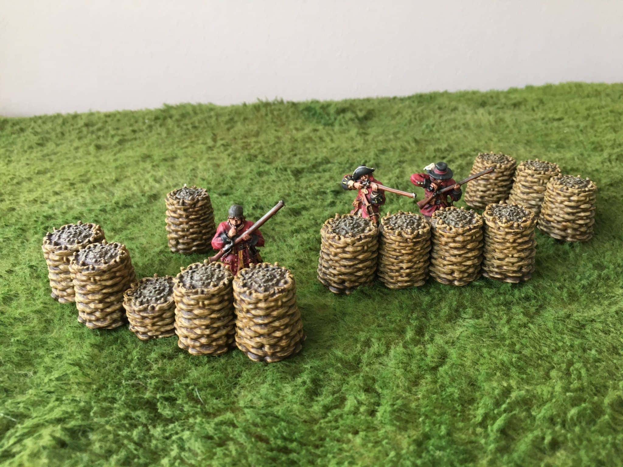 Wargames Scenery FORTIFICATIONS 25//28mm GABION DEFENCES