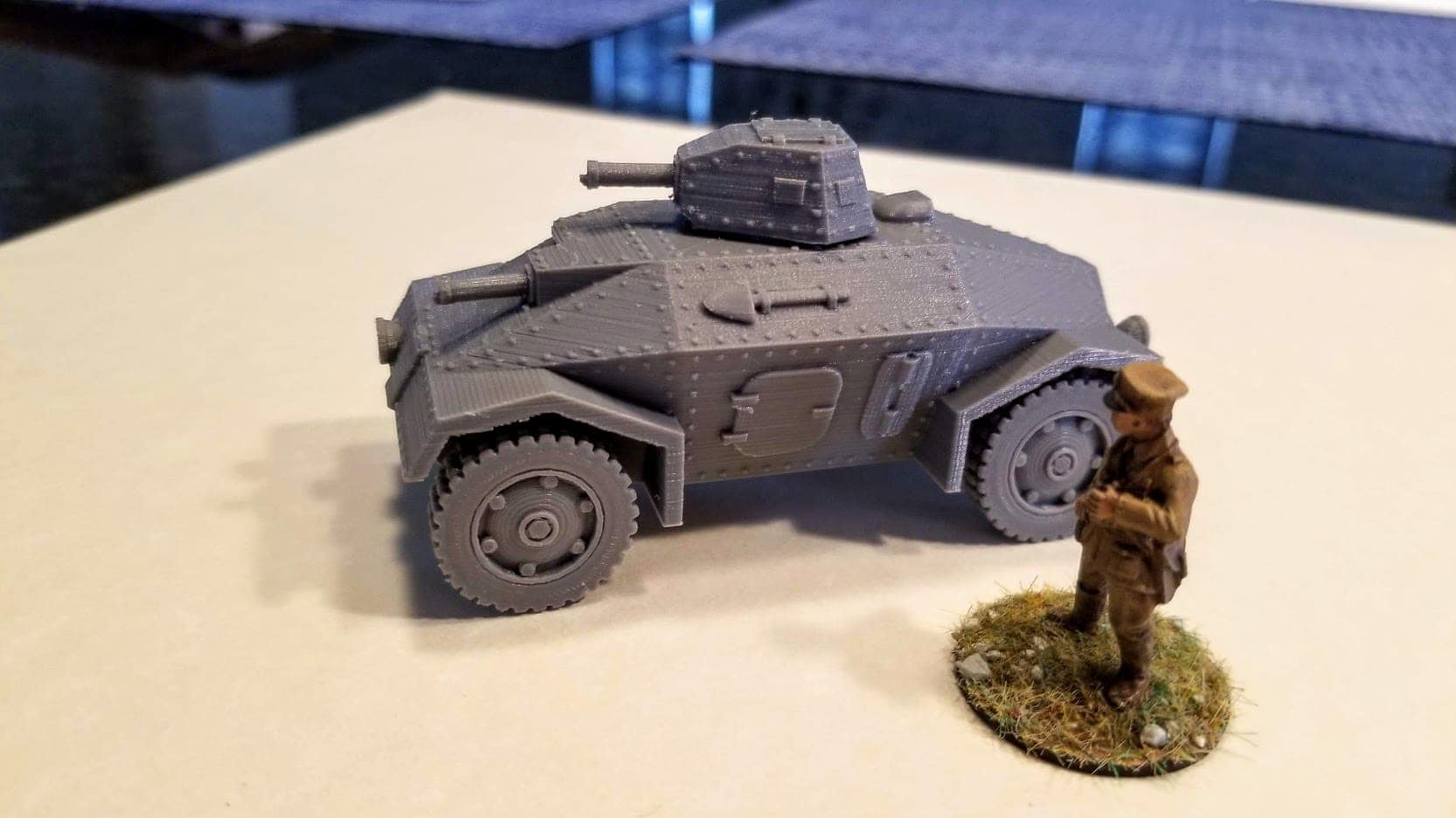 172 scale Alvis-Straussler  AC-3 armored car World War Two KNIL WW 2 Dutch Portuguese 3D printed wargaming modelling