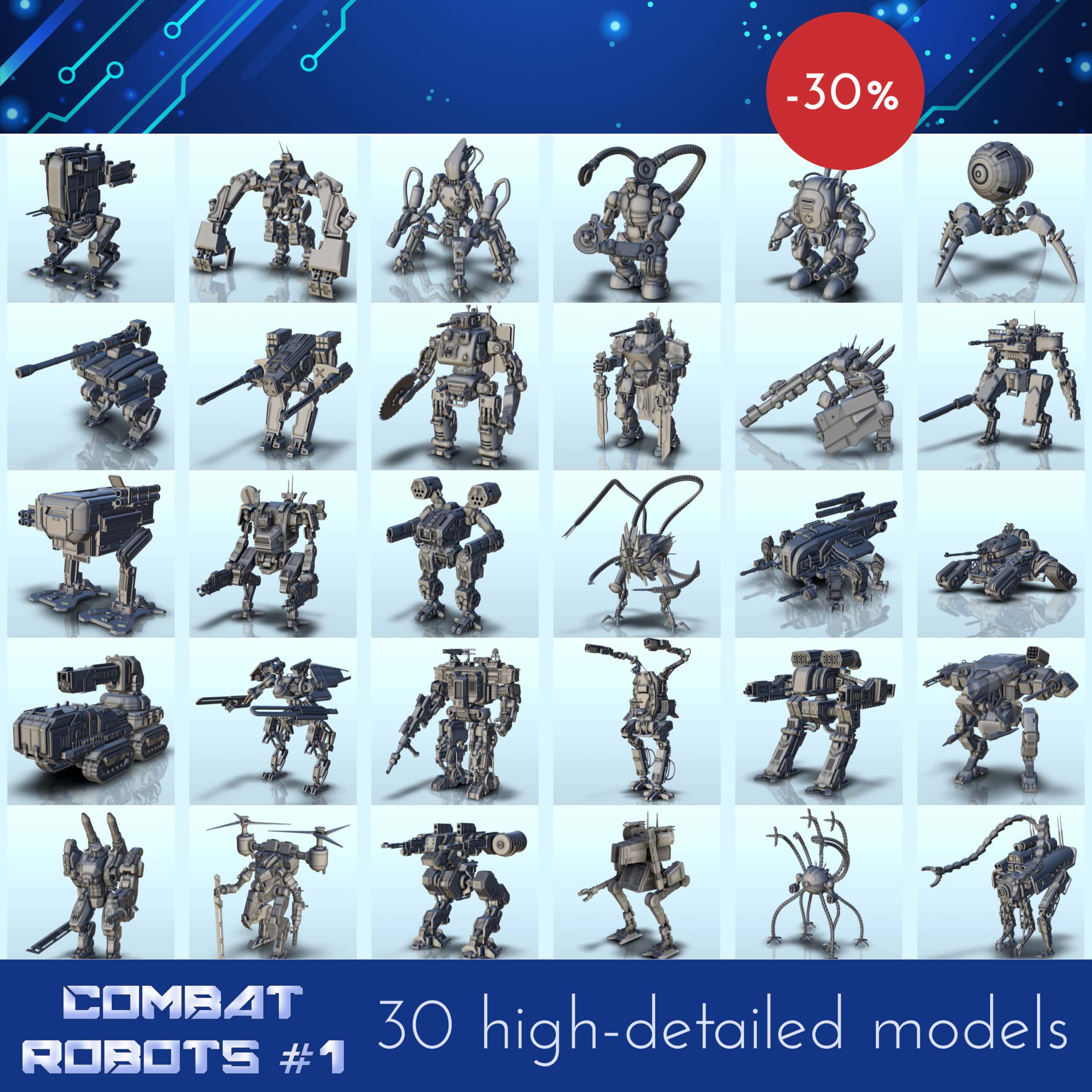 Combat robots pack No. 1 - Wargaming3D
