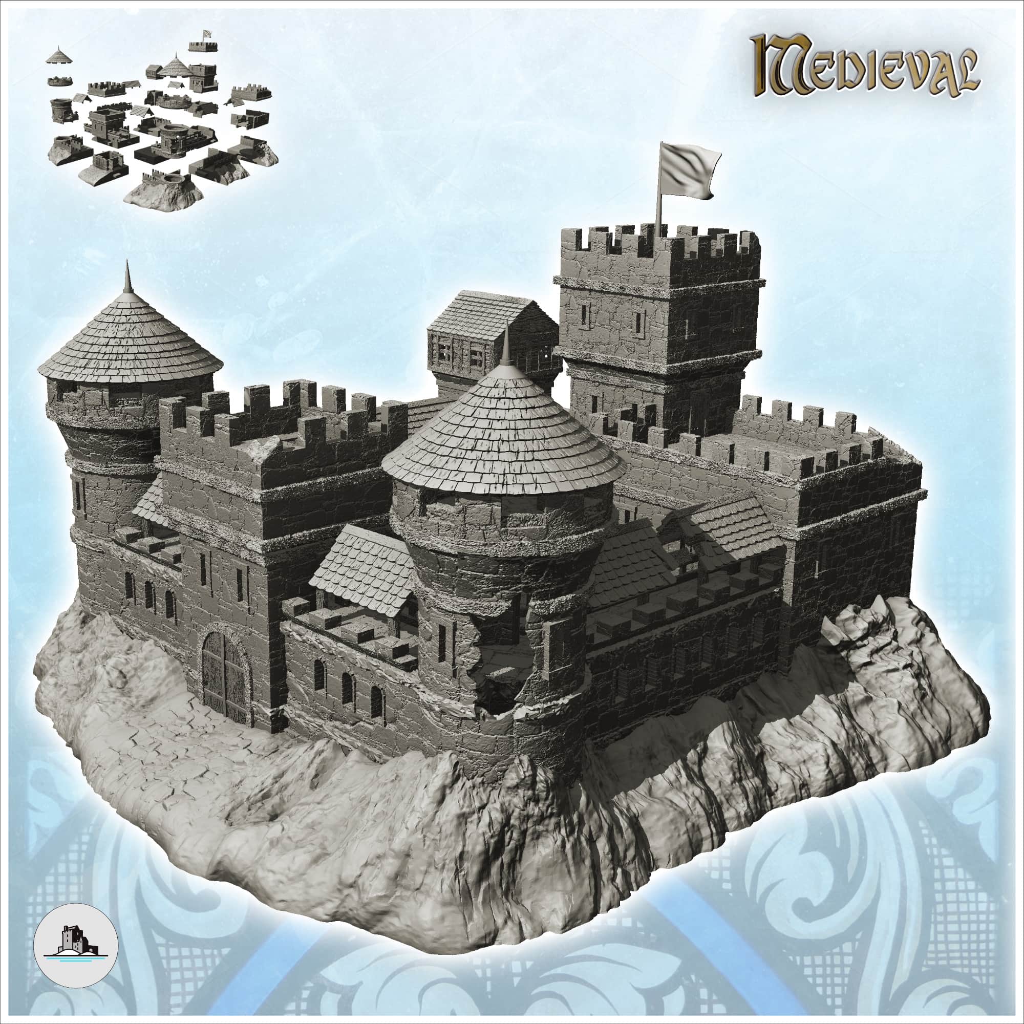 Domus-kits Medieval Series Burgen 5 Castle Scale 1:87 MINT 40905