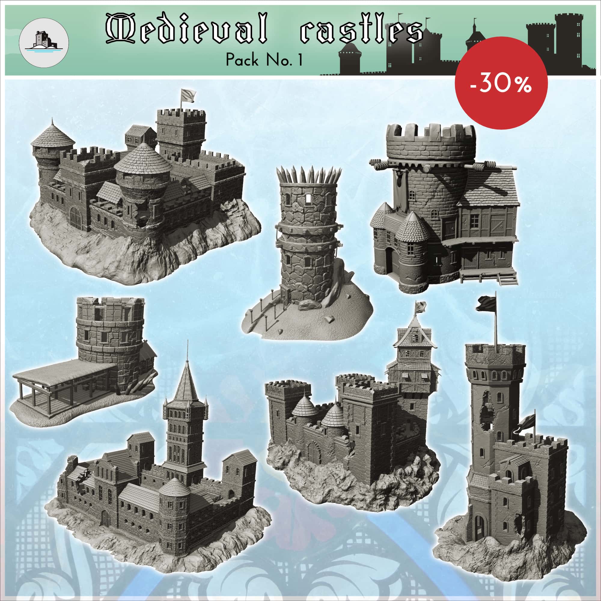 Domus-kits Medieval Series Burgen 5 Castle Scale 1:87 MINT 40905