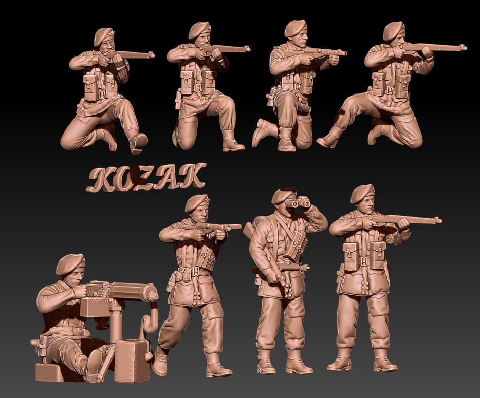 ww2 british paratroopers in berets set 1 - Wargaming3D